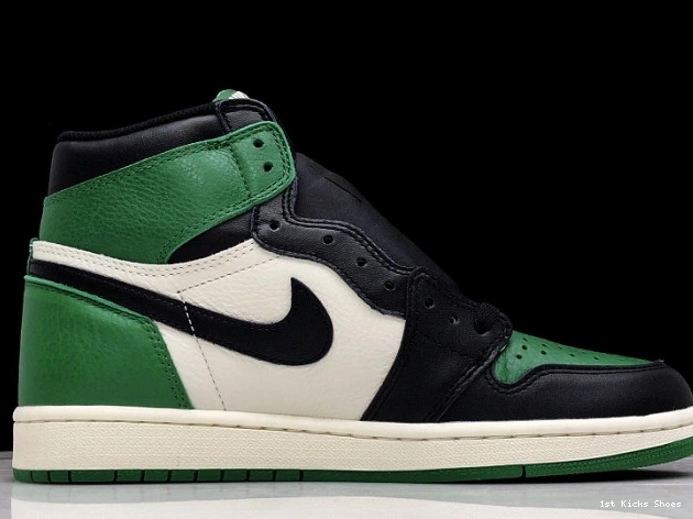 1st Kicks Jordan High OG 1 NRG Sail-Black 555088-302 Green Pine Air 0717